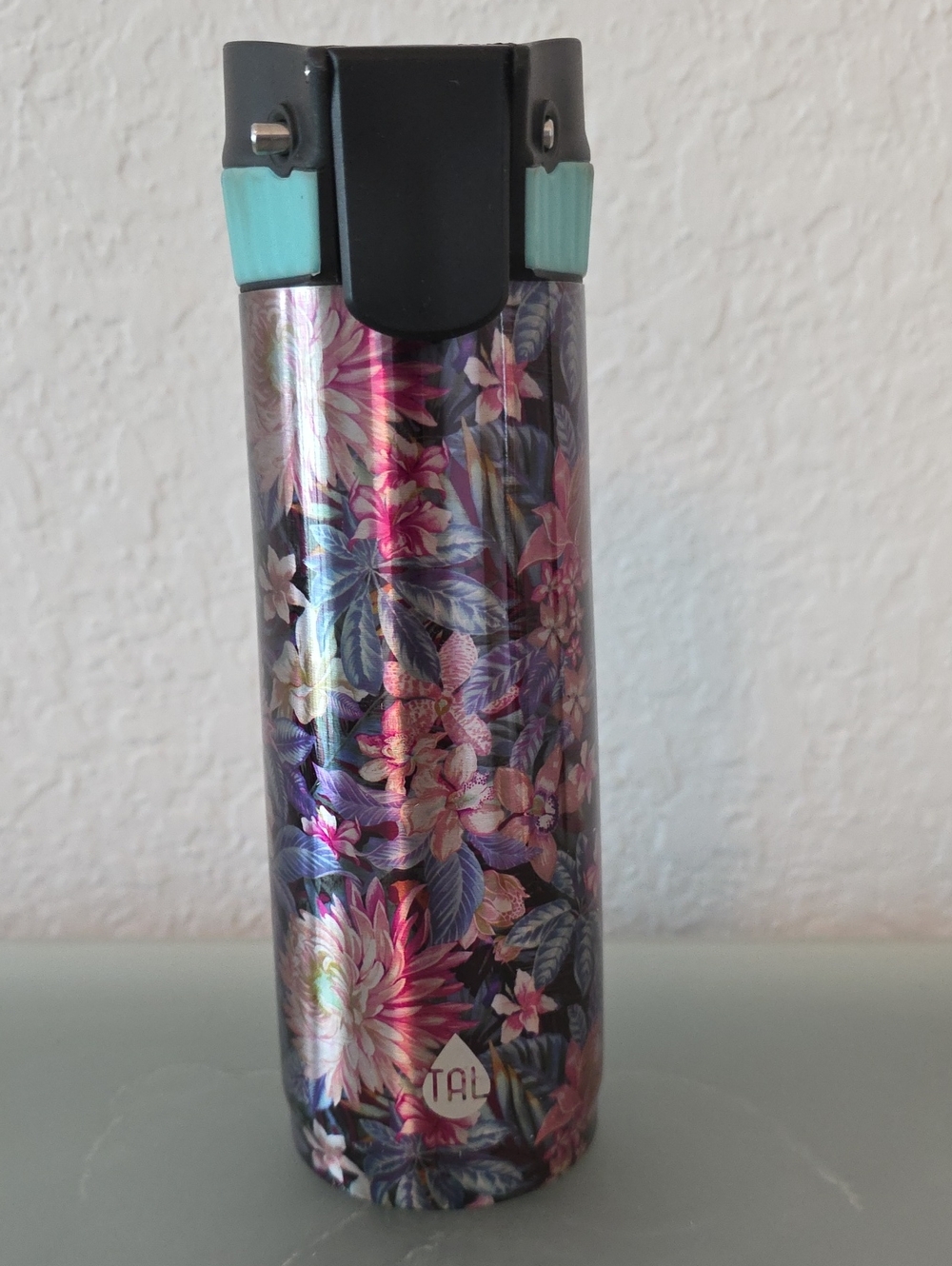 TAL Floral Stainless Travel Tumbler - Pink & Blue